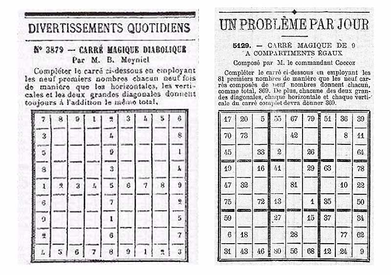 Carré magique 9x9 publié par Le Siècle en 1892